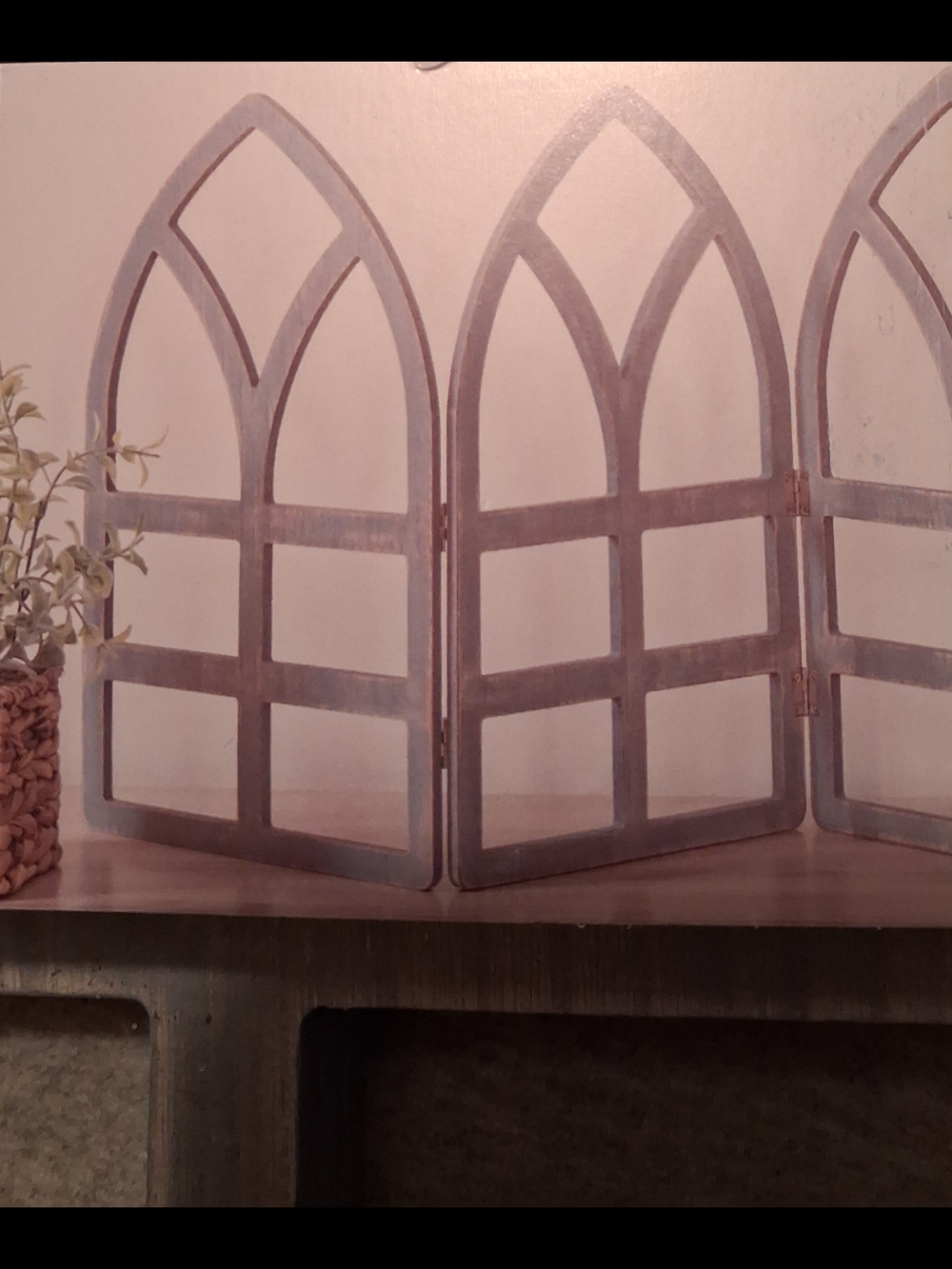 Arched Three-Panel  Display - Gray - Picture 2 of 3